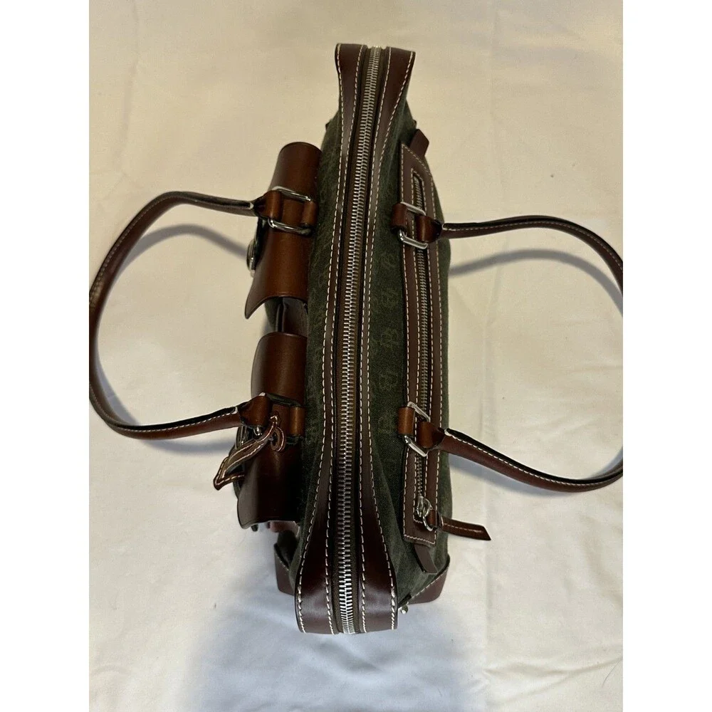 Dooney & Bourke Signature Double Pocket Satchel Bag NWT Green Wristlet Keychain - Picture 8 of 16